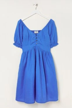 FatFace Blue Aideen Linen Dress -Fat Face Shop T49394s5