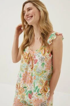 FatFace Natural Chase Paradise Floral Cami -Fat Face Shop T49417s3