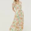 FatFace Natural Vivvie Paradise Floral Midi Dress
