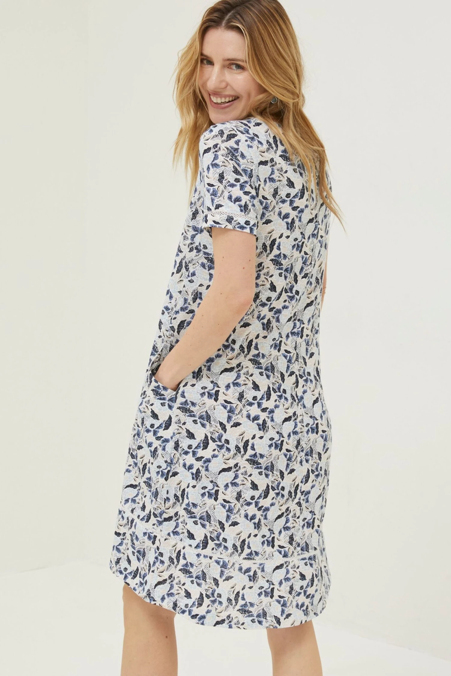 FatFace Natural Simone Batik Jersey Dress 4 FatFace Natural Simone Batik Jersey Dress - Image 2