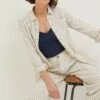 FatFace Natural Olivia Stripe Linen Shirt -Fat Face Shop T49443s