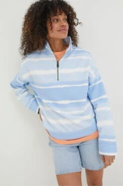 FatFace Blue Tie Dye Relaxed Airlie Sweat Top