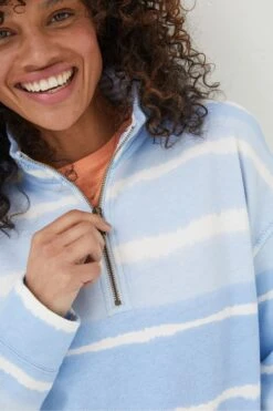 FatFace Blue Tie Dye Relaxed Airlie Sweat Top -Fat Face Shop T49461s5