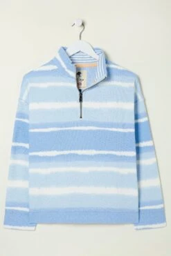 FatFace Blue Tie Dye Relaxed Airlie Sweat Top -Fat Face Shop T49461s6