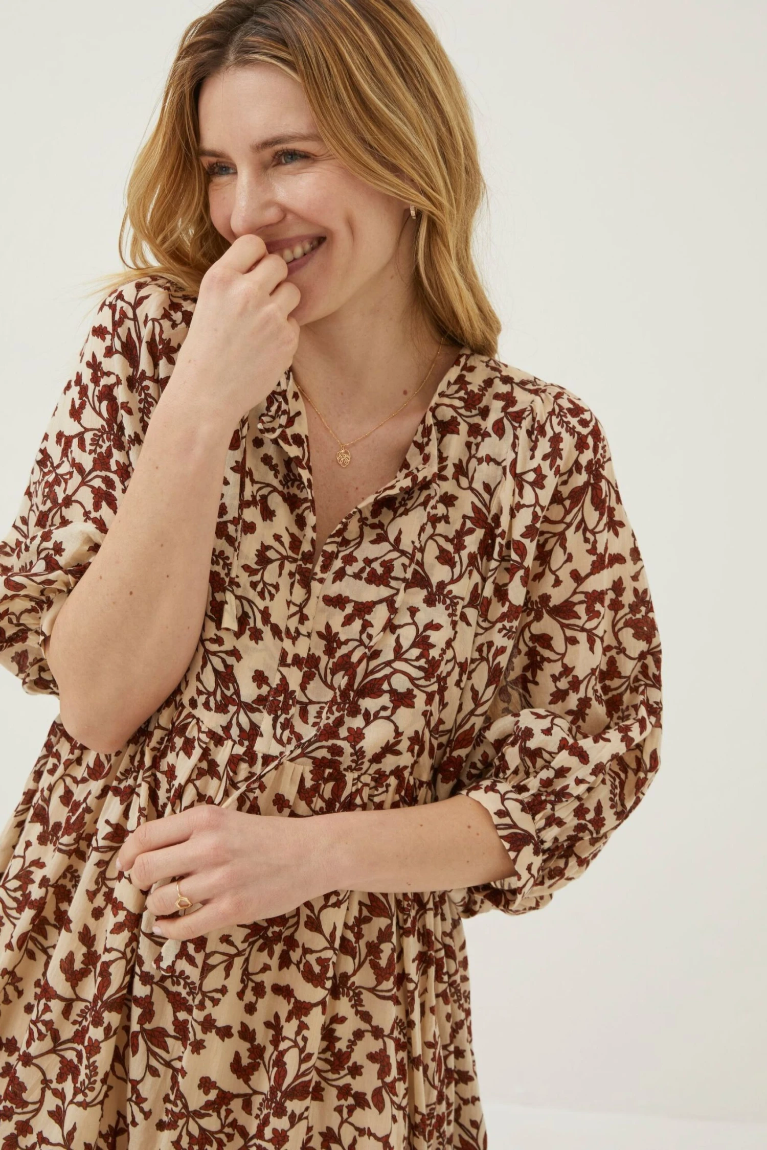 FatFace Scarlett Floral Brown Dress 5 FatFace Scarlett Floral Brown Dress - Image 3