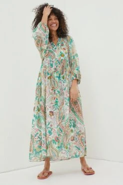 FatFace Natural Jocelyn Paisley Maxi Dress