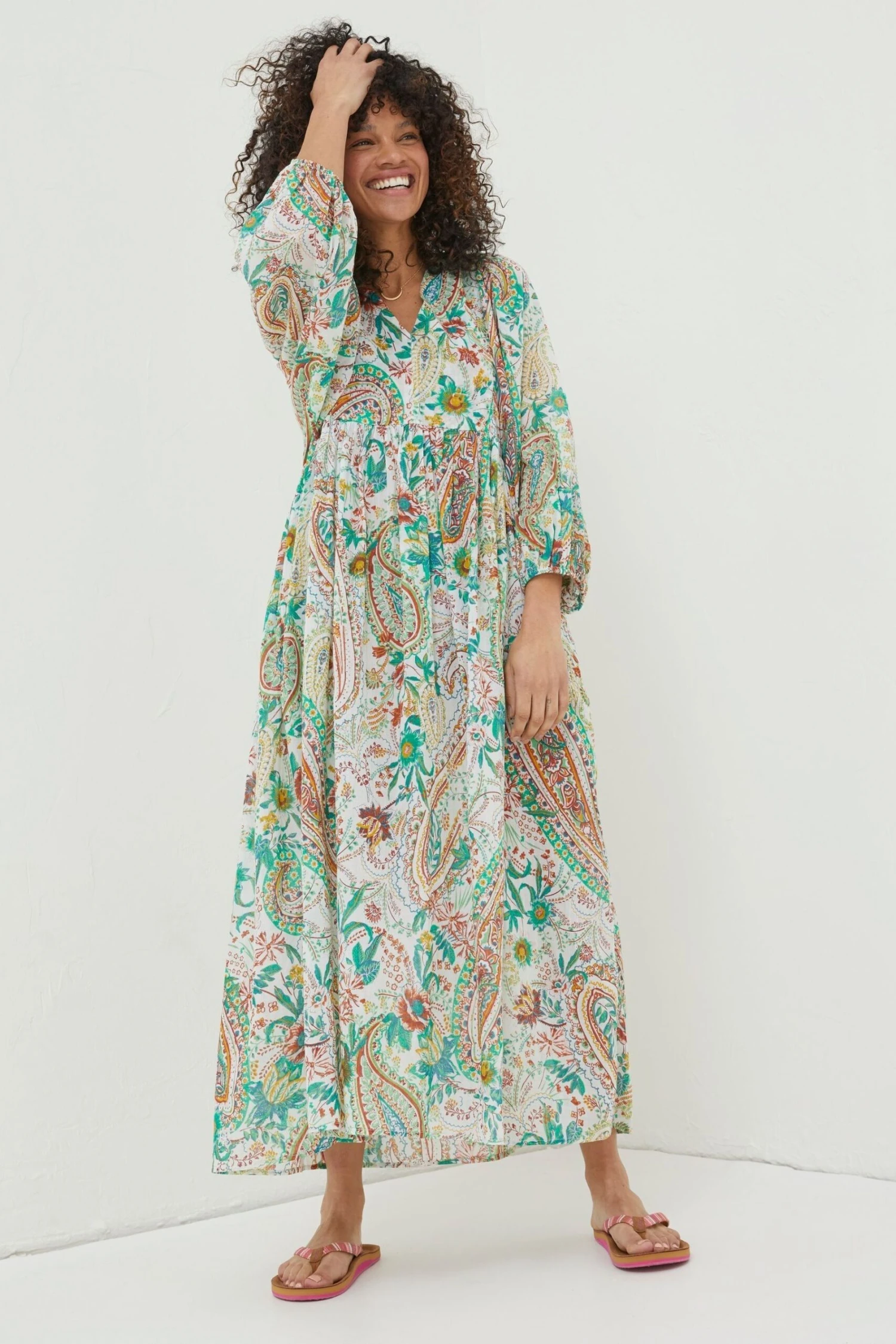 FatFace Natural Jocelyn Paisley Maxi Dress 3 FatFace Natural Jocelyn Paisley Maxi Dress