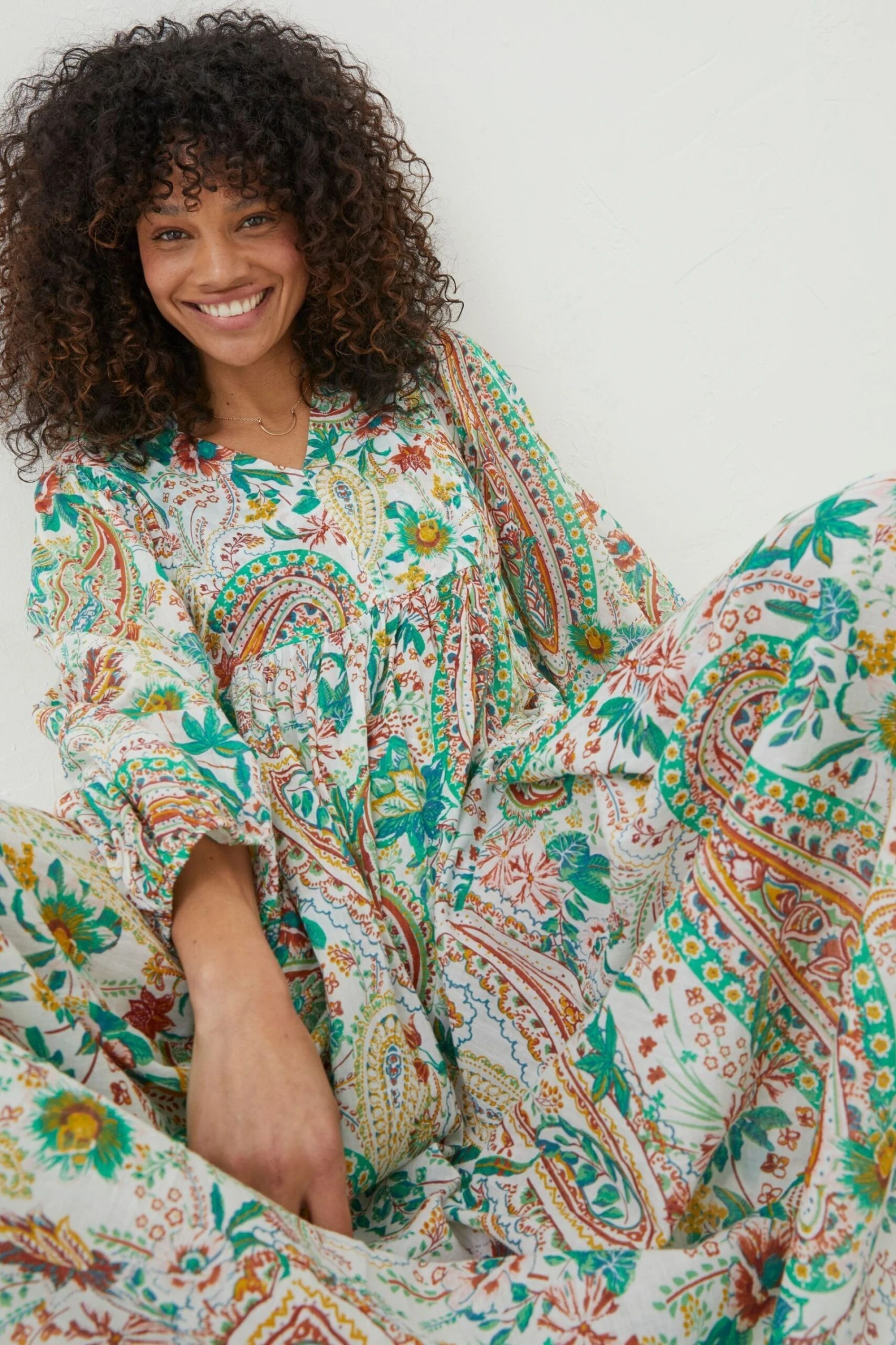 FatFace Natural Jocelyn Paisley Maxi Dress 5 FatFace Natural Jocelyn Paisley Maxi Dress - Image 3