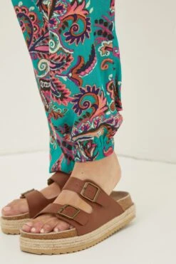 FatFace Green Festival Shirred Trousers 10 FatFace Green Festival Shirred Trousers -Fat Face Shop T49489s4