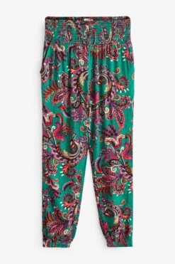 FatFace Green Festival Shirred Trousers 11 FatFace Green Festival Shirred Trousers -Fat Face Shop T49489s5