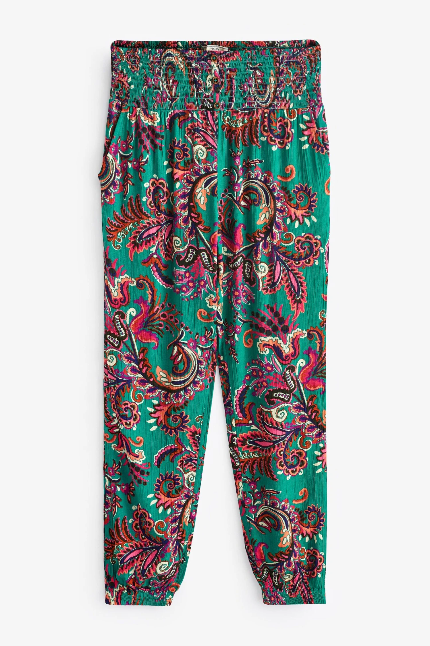 FatFace Green Festival Shirred Trousers 7 FatFace Green Festival Shirred Trousers - Image 5