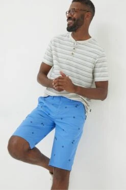 FatFace Blue Mawes Bird Embroidery Shorts