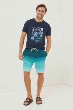 FatFace Green Camber Ombre Swim Shorts -Fat Face Shop T51422s4