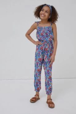 FatFace Pink Tropical Print Jumpsuit
