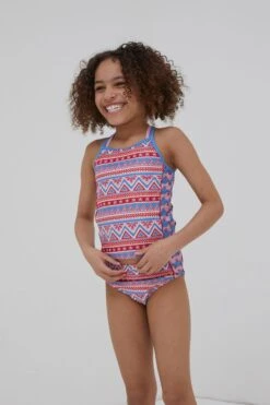 FatFace Pink Aztec Tankini Set
