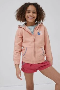 FatFace Pink Graphic Zip Hoodie