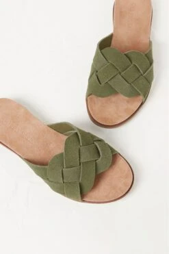FatFace Green Andrea Weave Sandals -Fat Face Shop T53240s3