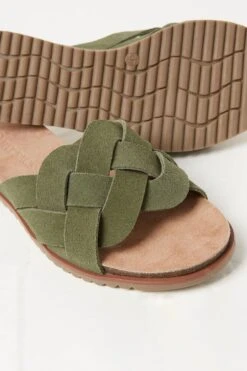 FatFace Green Andrea Weave Sandals -Fat Face Shop T53240s4