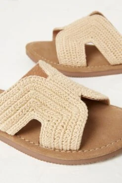 FatFace Natural Larissa Crochet Sandals -Fat Face Shop T53243s6