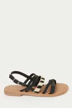 FatFace Xanthe Zebra Black Sandals