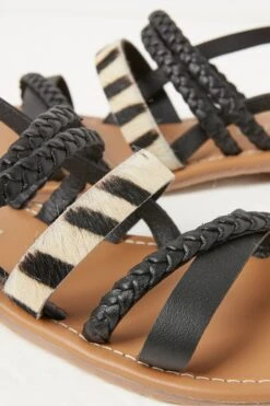 FatFace Xanthe Zebra Black Sandals 9 FatFace Xanthe Zebra Black Sandals -Fat Face Shop T53244s4