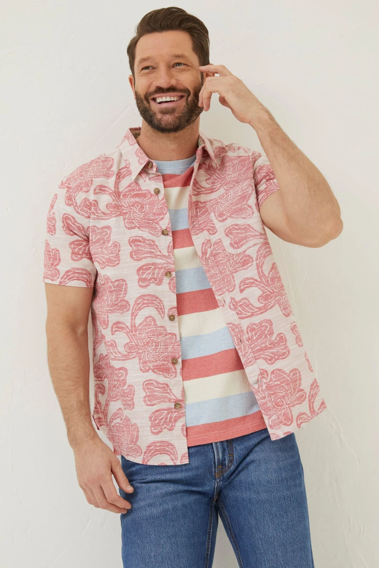 FatFace Pink Floral Block Print Shirt 3 FatFace Pink Floral Block Print Shirt