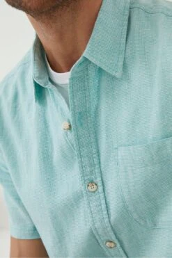 FatFace Green Bugle Micro Check Shirt -Fat Face Shop T54368s5