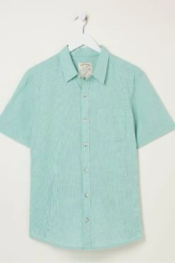 FatFace Green Bugle Micro Check Shirt -Fat Face Shop T54368s6