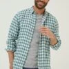 FatFace Green Gingham Linen Shirt -Fat Face Shop T54425s