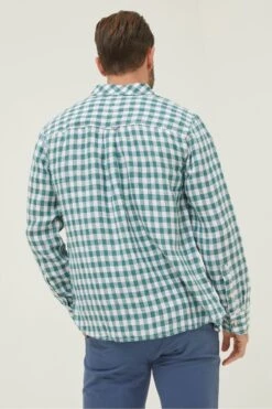 FatFace Green Gingham Linen Shirt -Fat Face Shop T54425s2