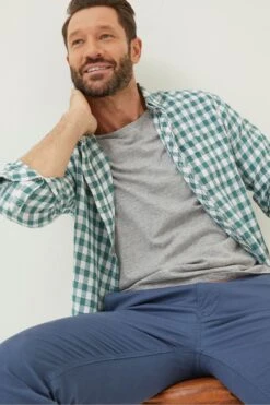 FatFace Green Gingham Linen Shirt -Fat Face Shop T54425s3