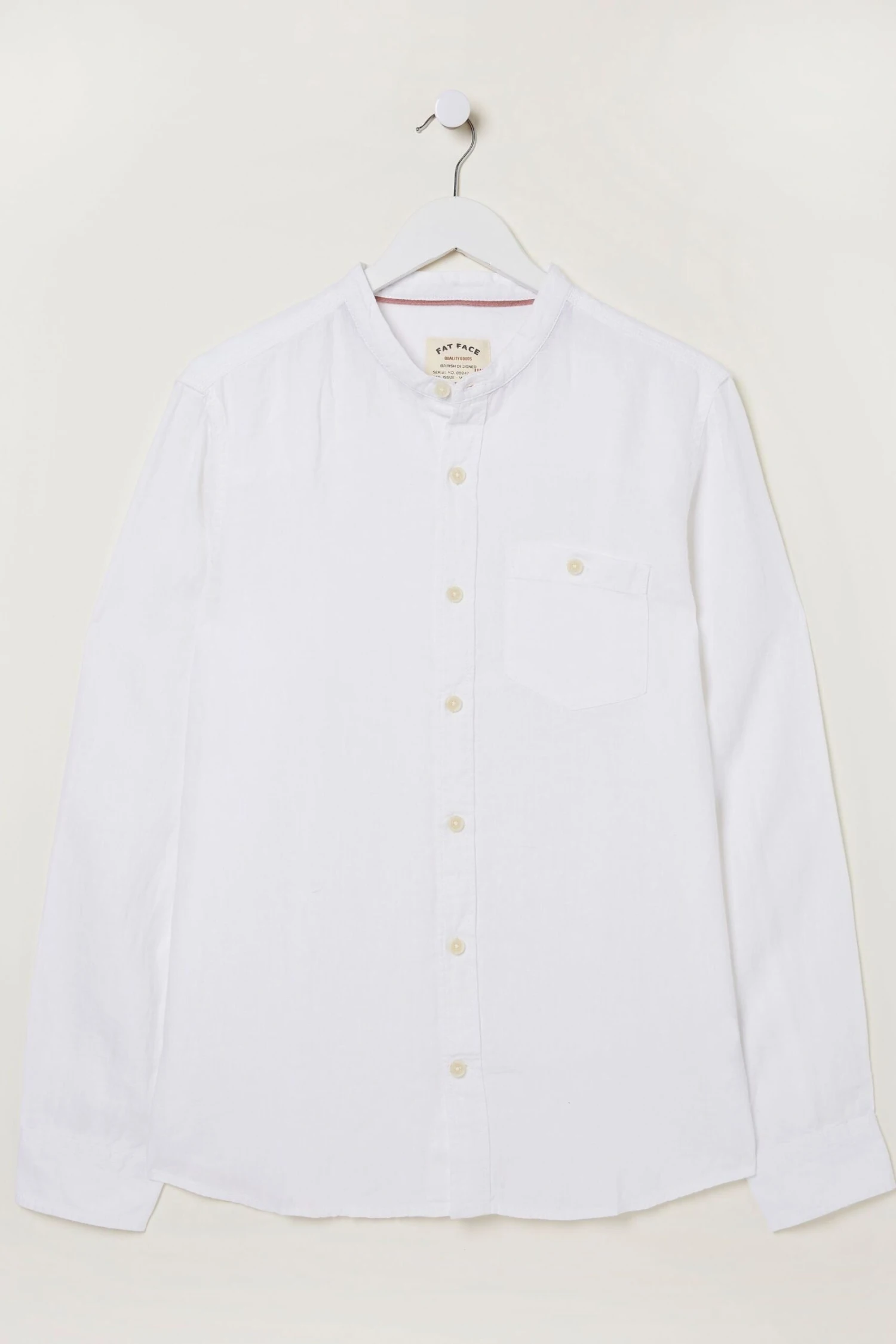 FatFace Linen Grandad White Shirt 7 FatFace Linen Grandad White Shirt - Image 5