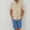 FatFace Yellow Paradise Print Shirt -Fat Face Shop T54718s