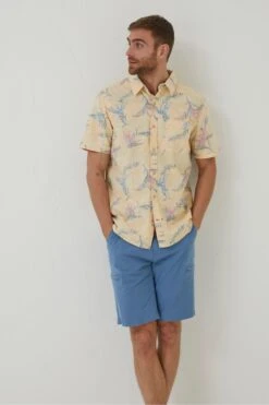 FatFace Yellow Paradise Print Shirt