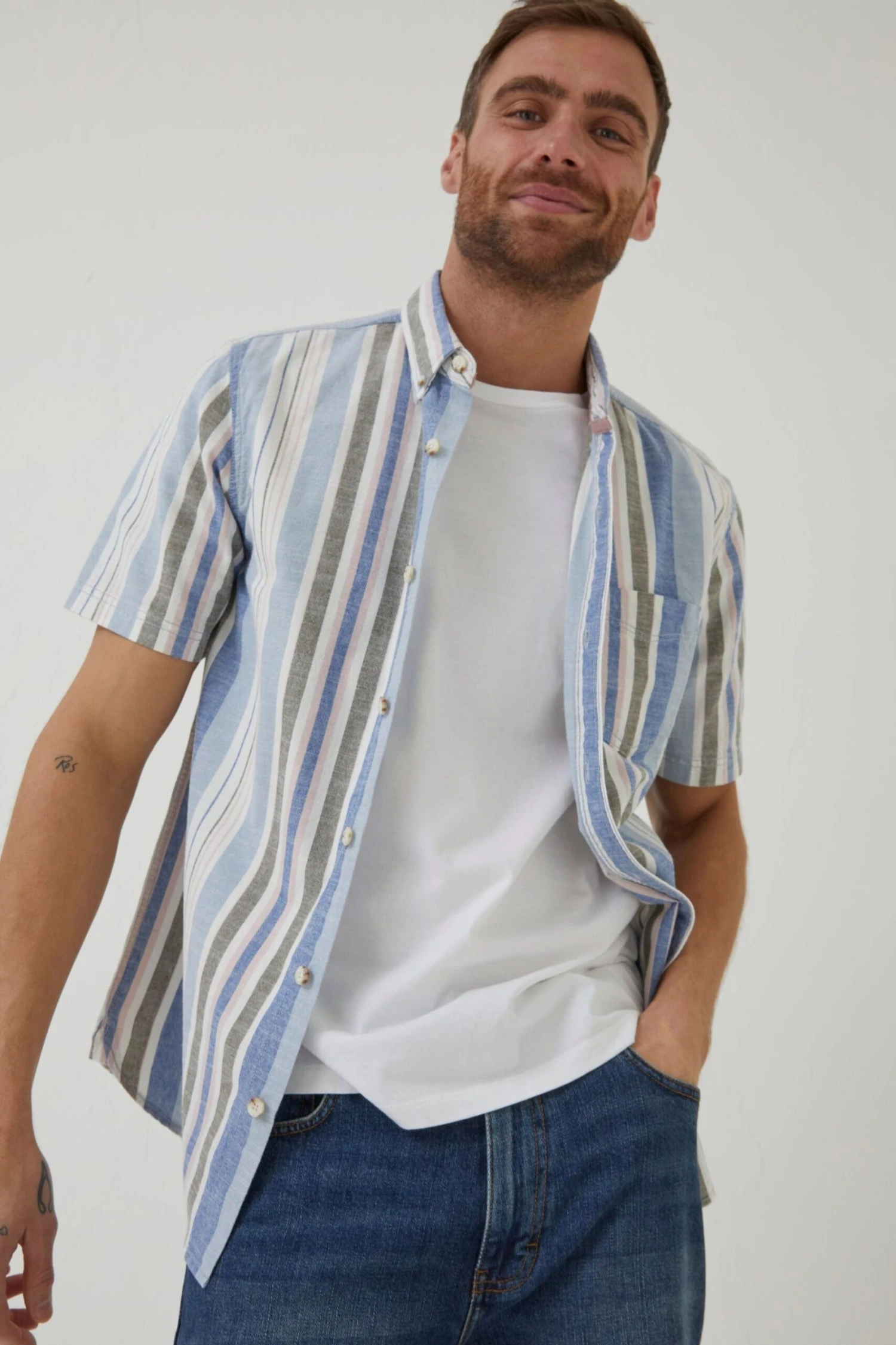 FatFace Blue Tynemouth Stripe Shirt 3 FatFace Blue Tynemouth Stripe Shirt