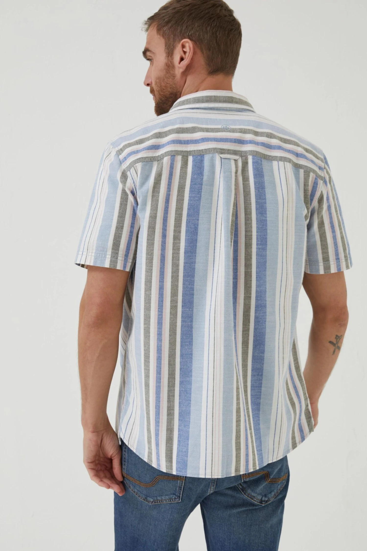 FatFace Blue Tynemouth Stripe Shirt 4 FatFace Blue Tynemouth Stripe Shirt - Image 2