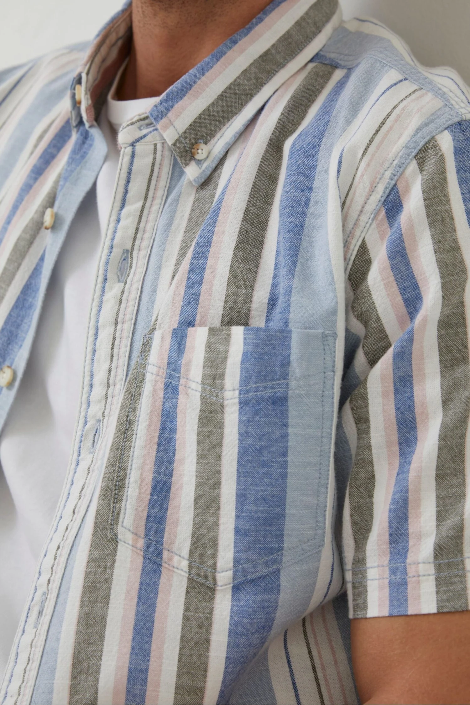 FatFace Blue Tynemouth Stripe Shirt 6 FatFace Blue Tynemouth Stripe Shirt - Image 4