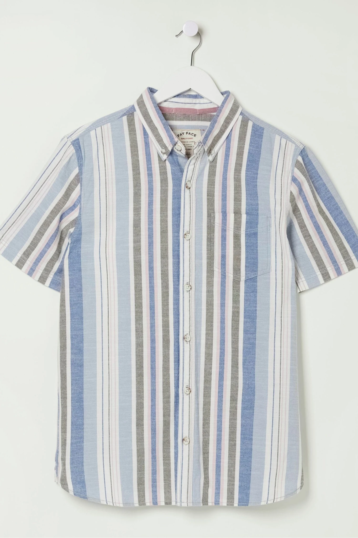 FatFace Blue Tynemouth Stripe Shirt 9 FatFace Blue Tynemouth Stripe Shirt - Image 7