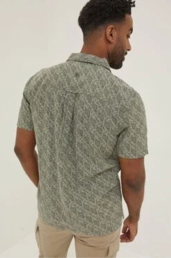 FatFace Green Dempsey Leaf Print Shirt -Fat Face Shop T54766s2