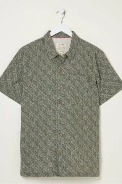 FatFace Green Dempsey Leaf Print Shirt -Fat Face Shop T54766s5