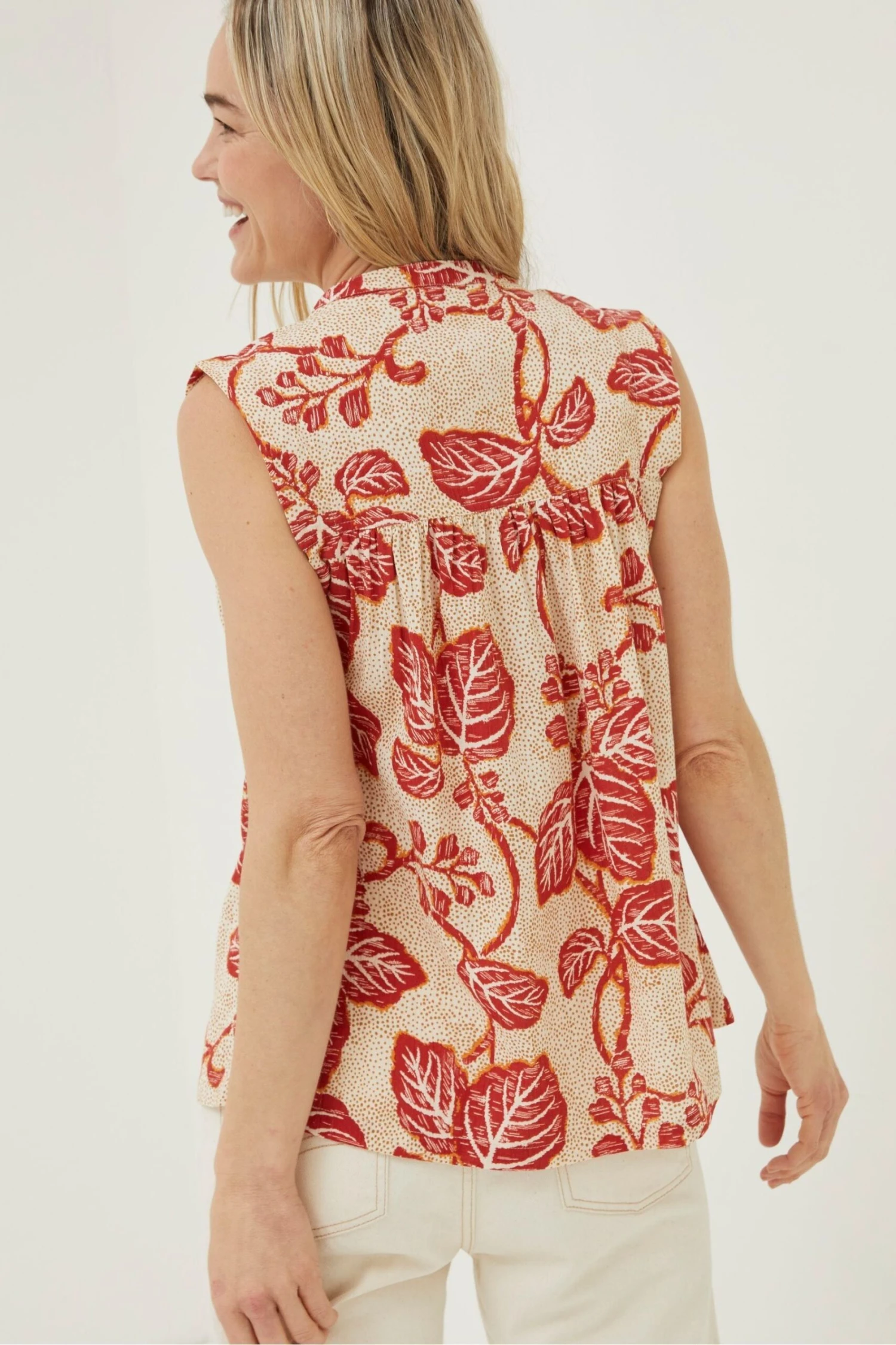 FatFace Natural Morgan Vine Floral Cami 4 FatFace Natural Morgan Vine Floral Cami - Image 2