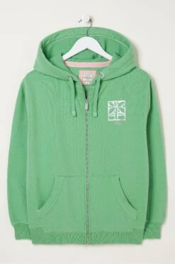 FatFace Green Amy Graphic Zip Through Hoodie -Fat Face Shop T60272s5