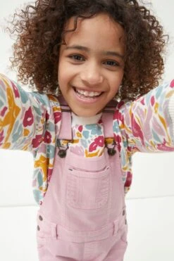 FatFace Pink Coloured Shortie Dungarees -Fat Face Shop T60274s3