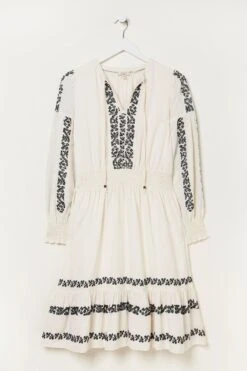 FatFace Natural Devin Embroidered Dress -Fat Face Shop T60373s6