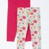 FatFace Pink Floral Blooms Crop Leggings 2 Pack 2 FatFace Pink Floral Blooms Crop Leggings 2 Pack -Fat Face Shop T98614s