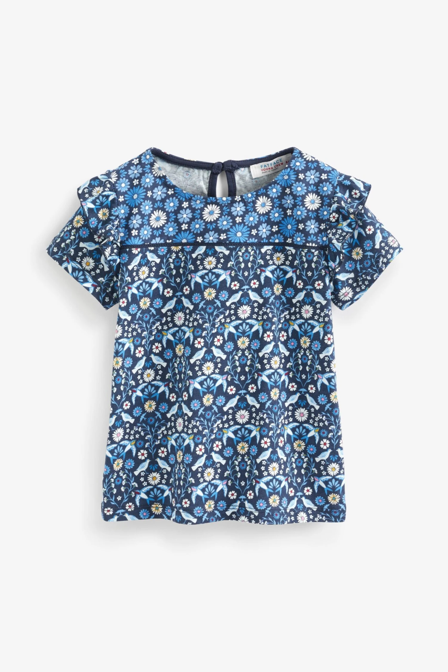 FatFace Blue Mix Tile Print T-Shirt 3 FatFace Blue Mix Tile Print T-Shirt