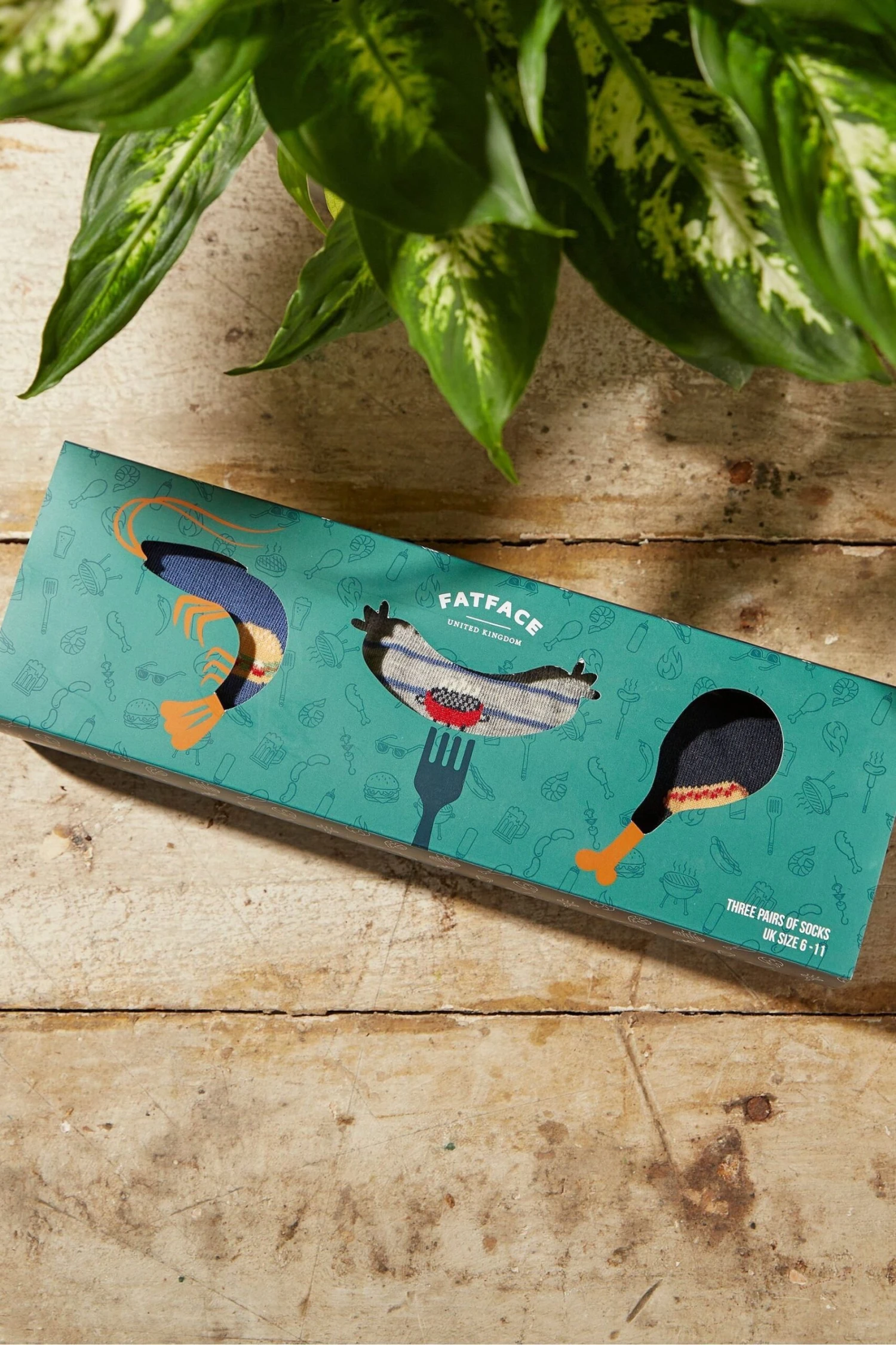 FatFace Blue BBQ Socks 3 Pack 4 FatFace Blue BBQ Socks 3 Pack - Image 2