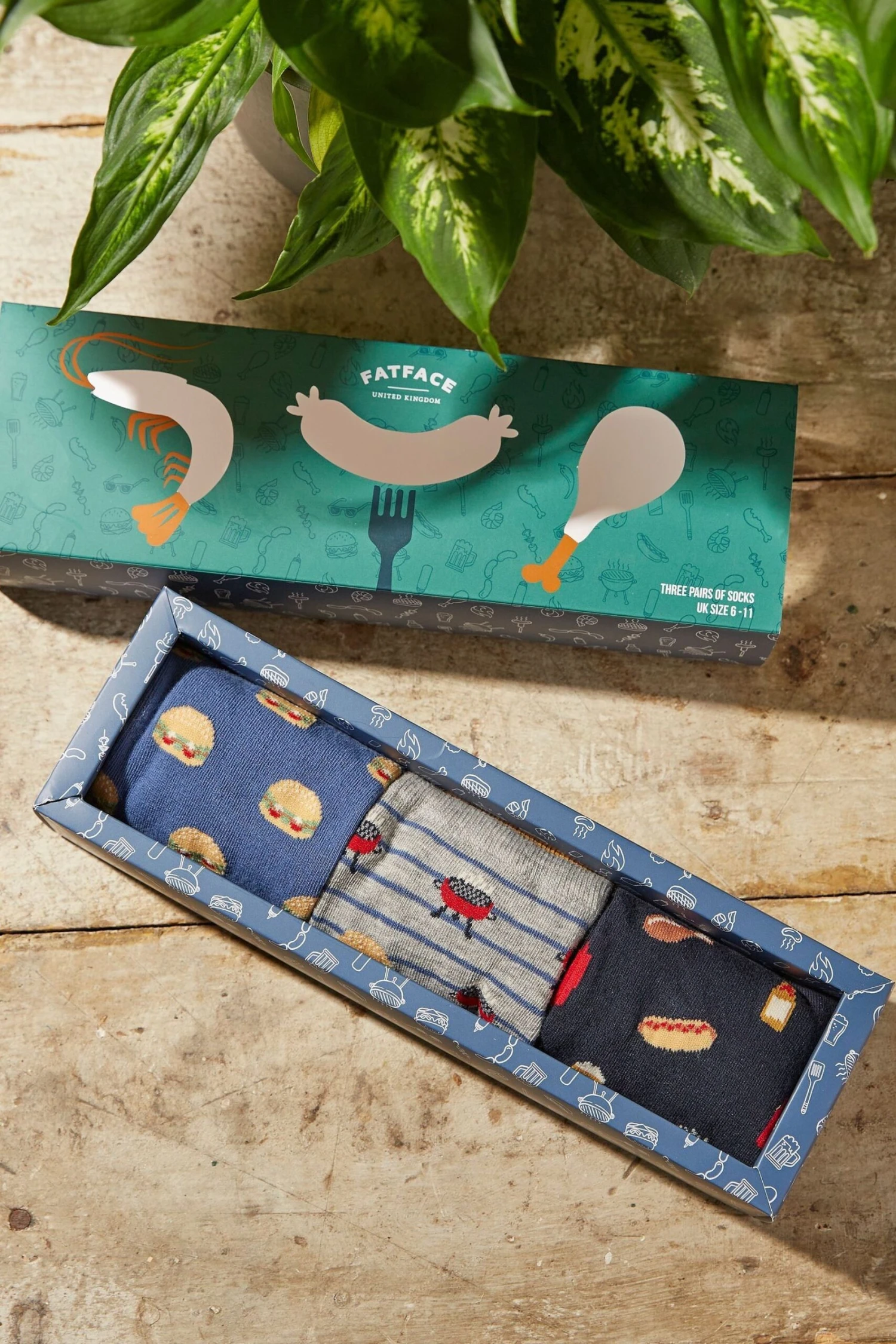 FatFace Blue BBQ Socks 3 Pack 5 FatFace Blue BBQ Socks 3 Pack - Image 3