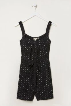 FatFace Annie Geo Print Black Playsuit -Fat Face Shop U04187s5