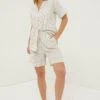 FatFace Natural Mali Linen Blend Stripe Shirt
